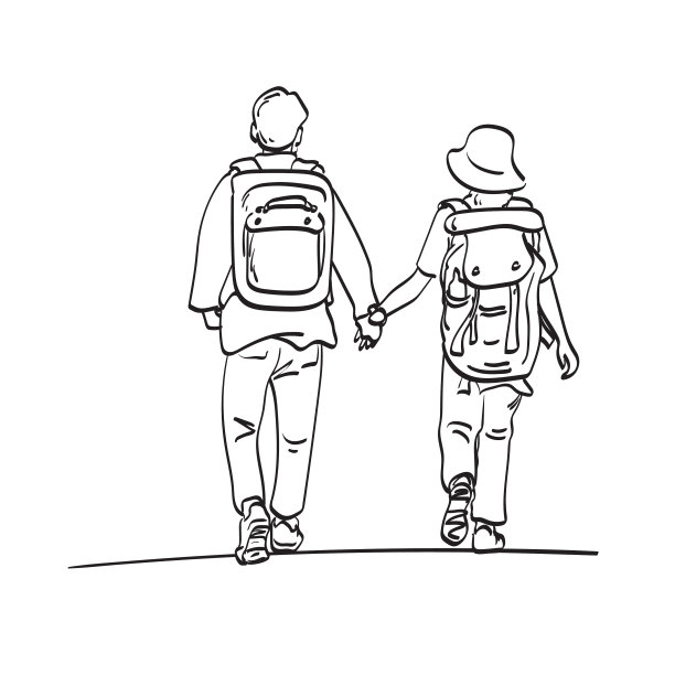 情侣相爱，牵手旅行图片下载