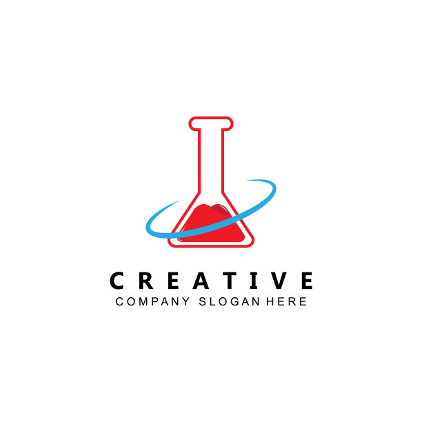 健康医学实验室标志试验实验室瓶设计图片下载