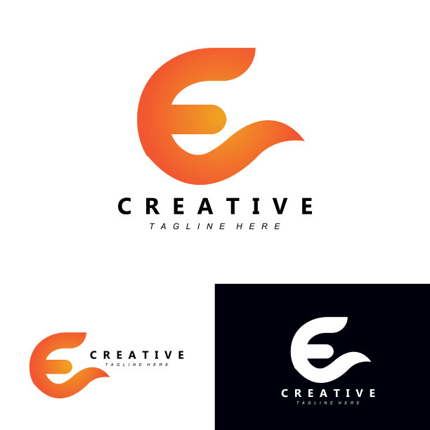 字母E标志矢量渐变颜色，图标概念图片下载