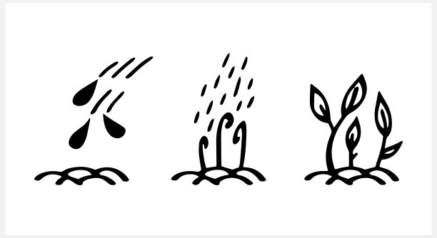 涂鸦生长剪辑艺术孤立。手绘图标。素描矢量插图。每股收益10图片下载