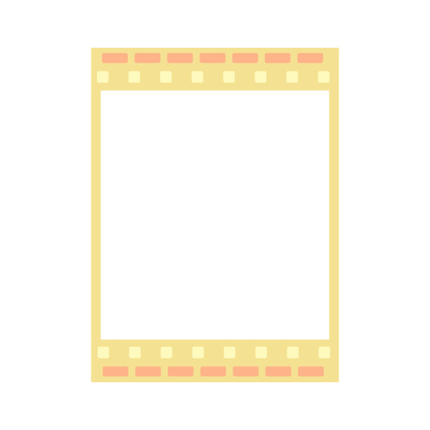 卡通可爱复古即时相框。现代设计以黄色为主色和矩形设计元素图案。孤立在白色背景，平面设计，矢量，插图，EPS10图片下载