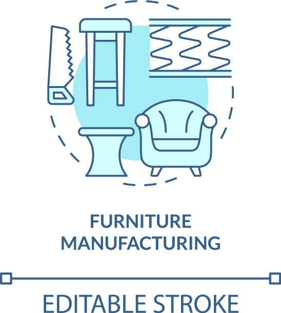 绿松石家具制造概念图标图片下载