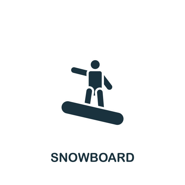 单色滑雪板图标图片下载