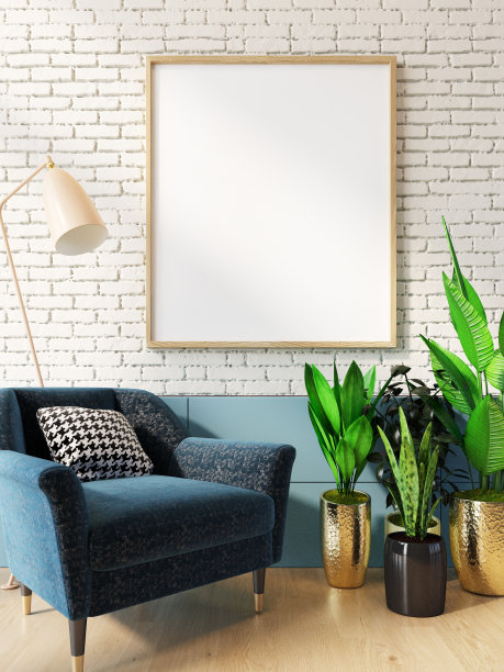 客厅内部的相框图片下载