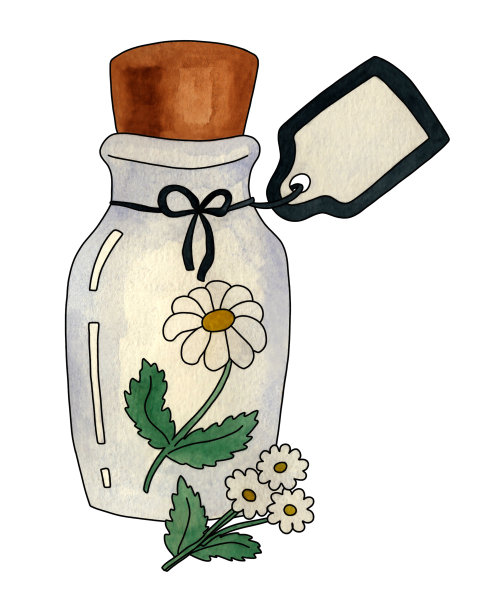 玻璃瓶塞，标签和菊花内图片下载