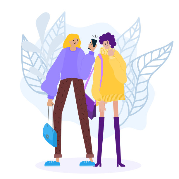 女生用手机在图片下载