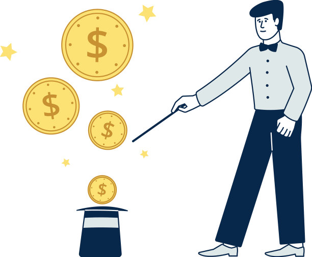 魔术师赚钱，金币出现图片下载