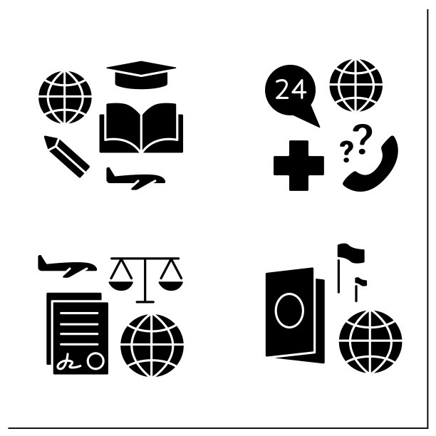 使馆服务字形图标集图片下载