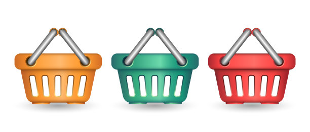 3d卡通塑料购物篮图片下载