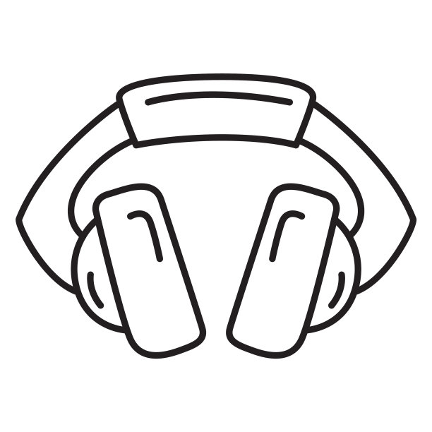 无线耳机轮廓图标孤立在白色图片下载