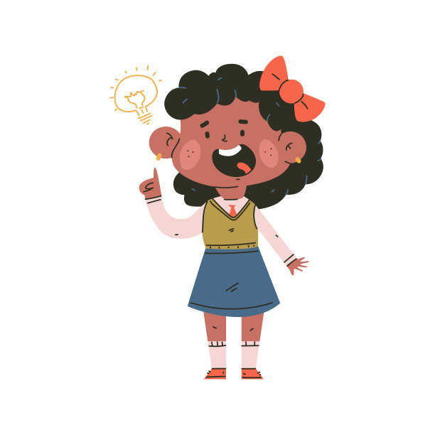 女生有想法矢量卡通人物孤立在一个白色背景。图片下载