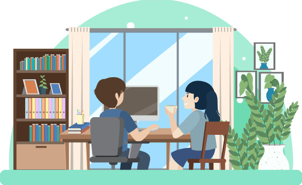 人们在家用电脑工作图片下载