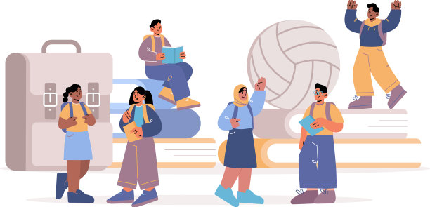 多样化的学生们回到学校学习图片下载