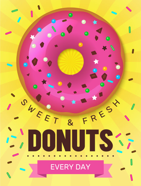 美食海报甜甜圈招牌设计图片下载