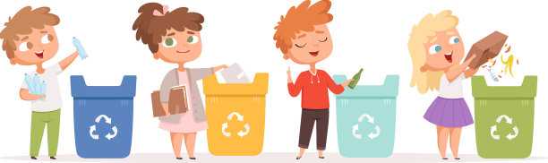 孩子回收垃圾节约自然生态安全图片下载