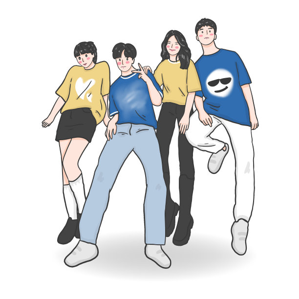 欢天喜地的青年男女在友谊日，朋友群图片下载