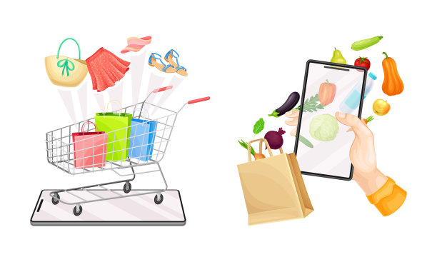 网上购物配送服务理念图片下载