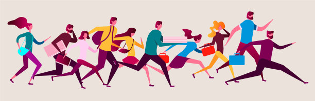 忙碌的人们忙着赶着去做生意图片下载