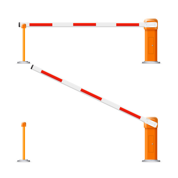 路障群停车区收费公路上白色图片下载