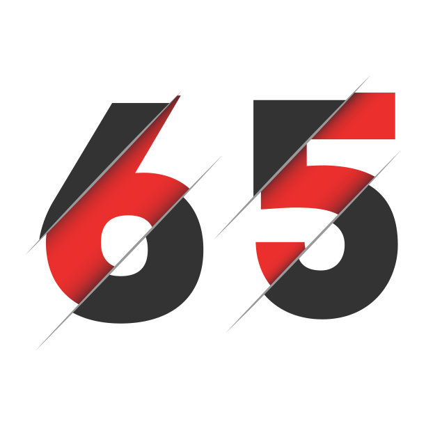 创意切割数字65标志设计图片下载
