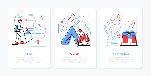 山间露营线设计风格图片下载