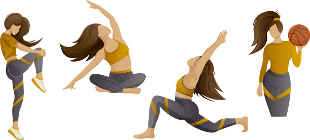 集女孩做健身训练拉伸图片下载