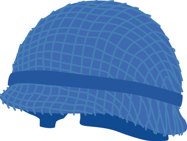 孤立的蓝色军用凯夫拉尔头盔图标图片下载
