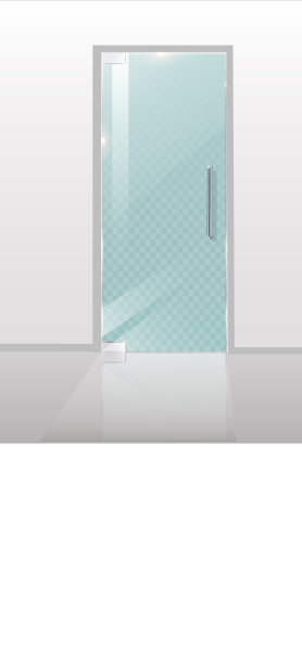 玻璃门在透明背景上隔离图片下载