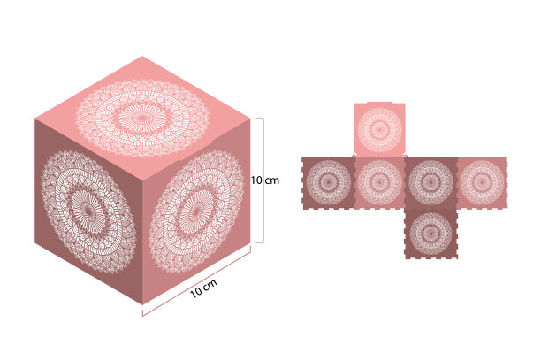 曼荼罗详细的盒子。民族装饰元素。盒子激光切割模板。首饰盒数字模板矢量文件。激光模式矢量文件的激光切割。礼物盒模板。(胶合板3毫米)图片下载