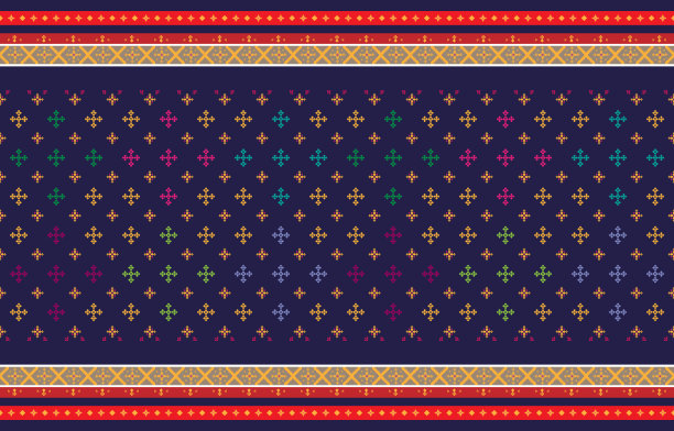 抽象几何和部落图案，使用设计当地的织物图案，设计灵感来自土著部落。几何矢量图图片下载