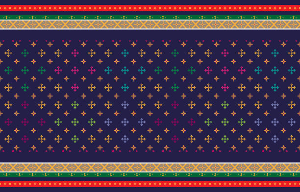 抽象几何和部落图案，使用设计当地的织物图案，设计灵感来自土著部落。几何矢量图图片下载