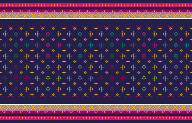 抽象几何和部落图案，使用设计当地的织物图案，设计灵感来自土著部落。几何矢量图图片下载