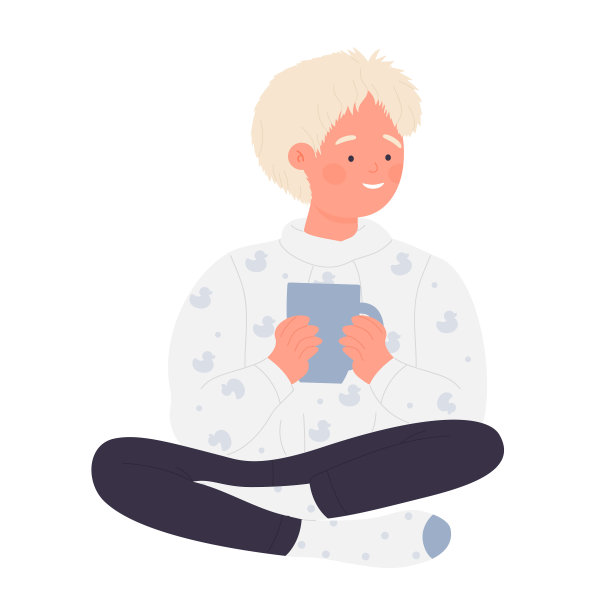 小男孩端着一杯热饮图片下载