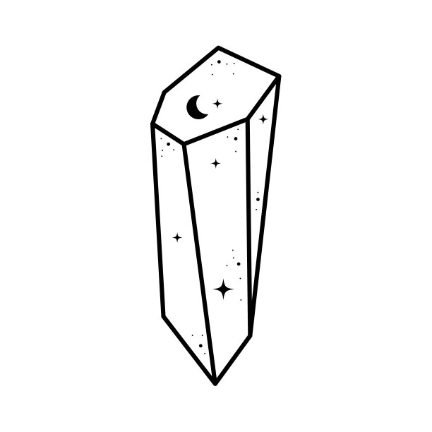 水晶月亮画。可爱的占星水晶，星星叶子。神秘的恤打印。神奇的天体的元素。图片下载