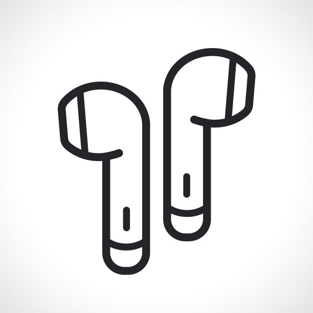 无线耳机细线图标图片下载