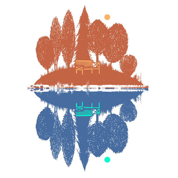 伊安岛与倒影在湖的夜晚图片下载