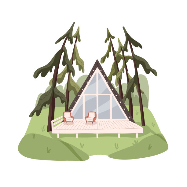 a型房子的豪华野营溢价图片下载