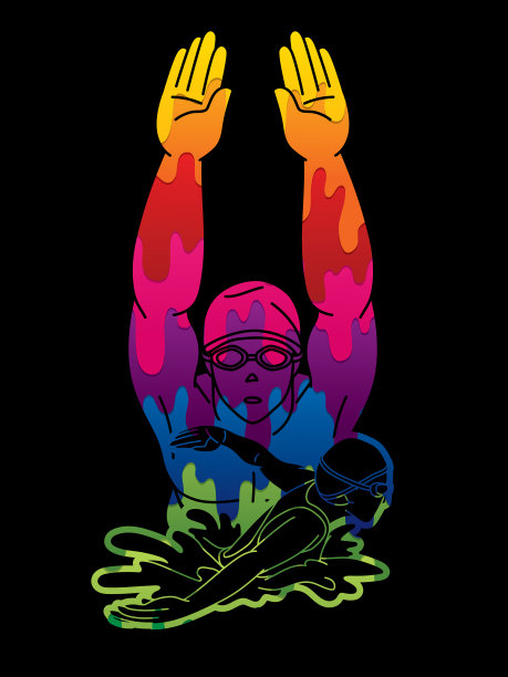 一群人游泳动作游泳图片下载