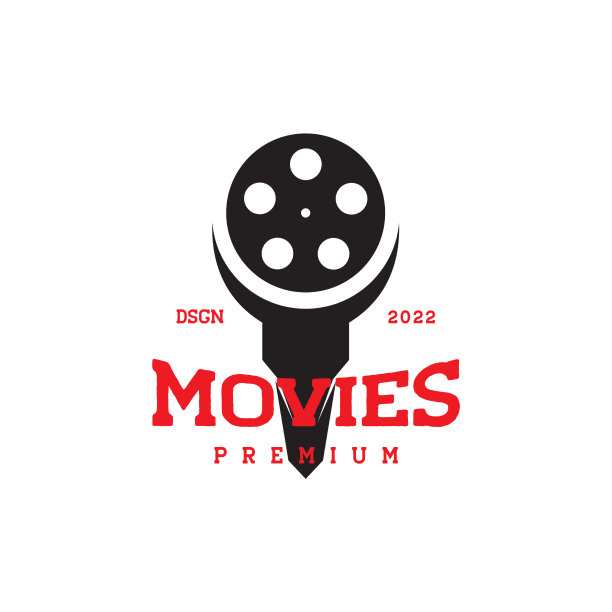 复古头牛与电影标志设计图形图片下载