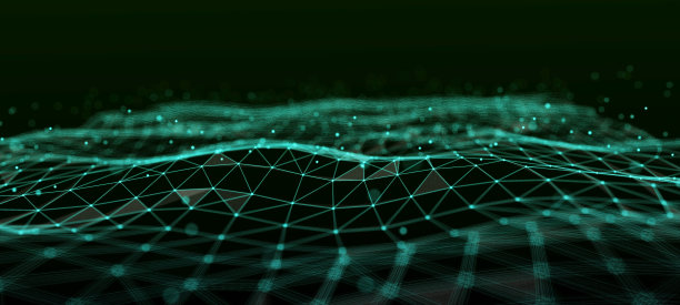 网络连接的一波点和线。技术背景。3 d渲染。图片下载