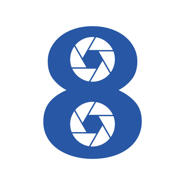 第一个字母8摄影标志相机镜头图片下载