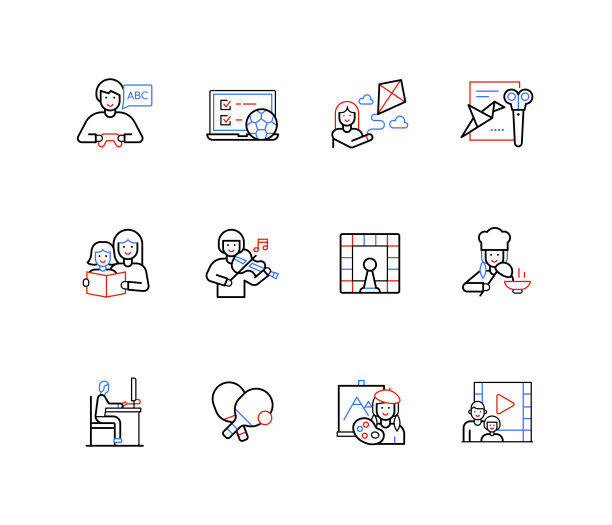 爱好与娱乐——线条设计风格图片下载