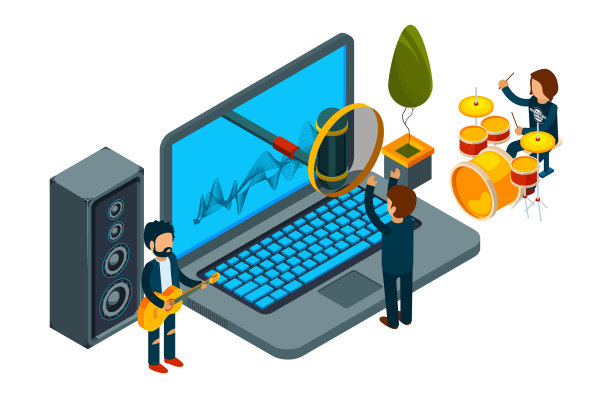 家庭录音棚的小伙子们在上面录歌图片下载