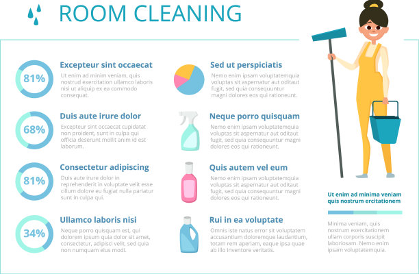 清洁服务信息图设计模板图片下载