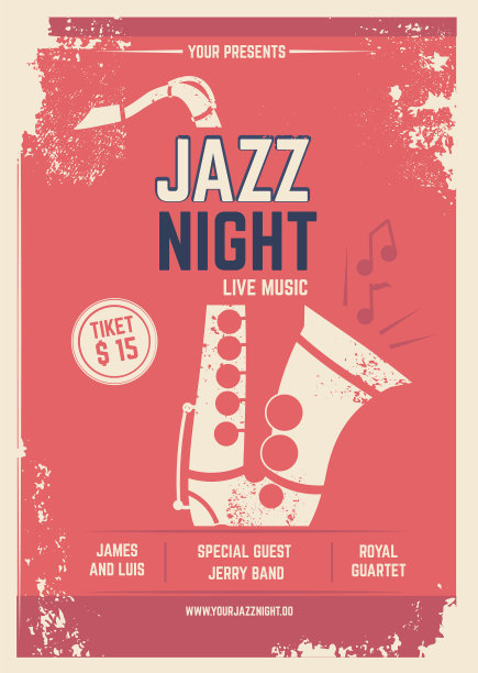 音乐海报在复古风格的邀请图片下载