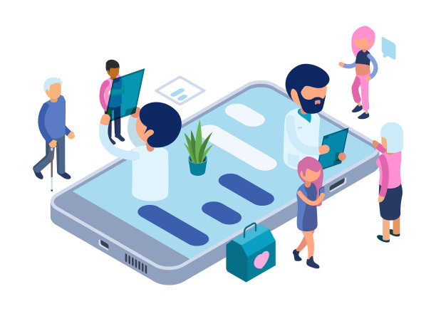 在线诊断医疗等距概念图片下载