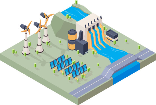 水力发电厂太阳能发电厂水生态产业图片下载
