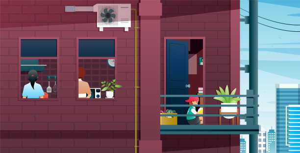 家人住在公寓里图片下载