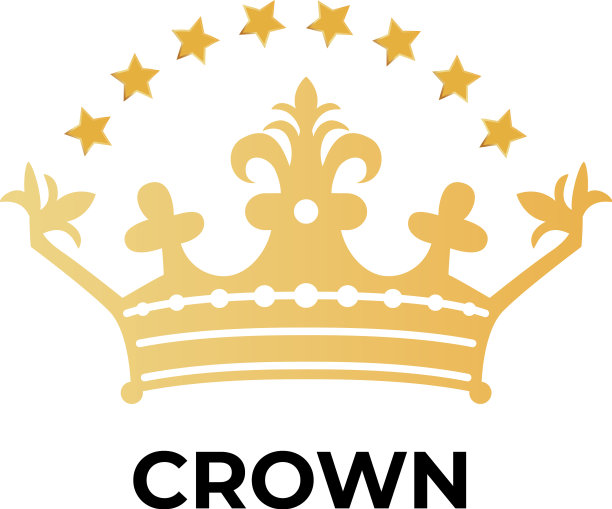 高级风格抽象金色皇冠标志符号图片下载