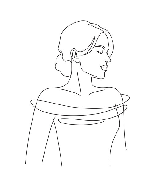 女人在服装线条艺术图片下载